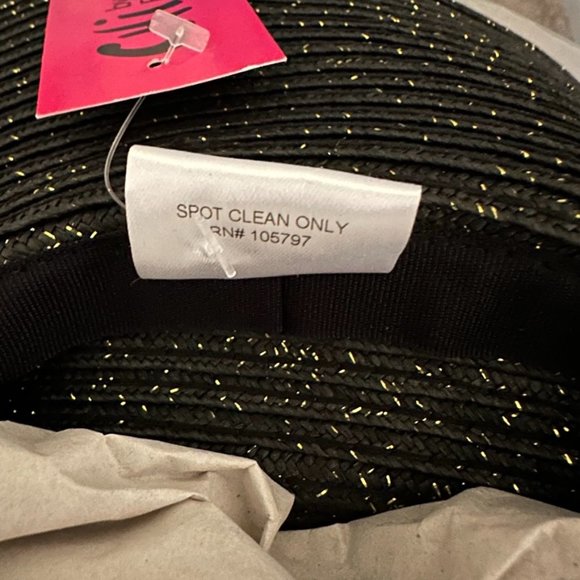 Chi by Carlos Falchi, black floppy wide brim hat - Picture 8 of 12